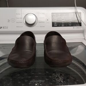 Ermenegildo Zegna Brown Leather Slip-On Loafers